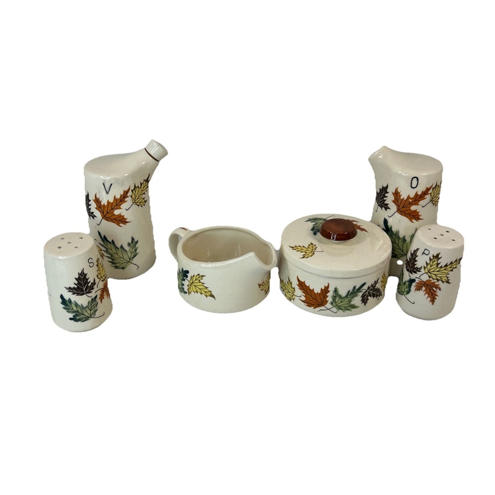 Relco Vintage Creamer Set Salt And Pepper Shaker Sugar Bowl Fall Decor Read